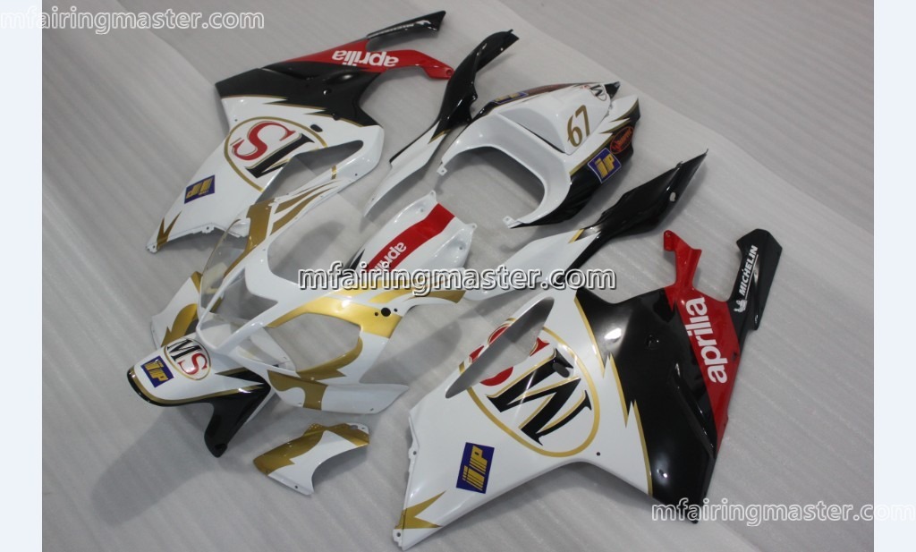 (image for) Fit for Aprilias RSV1000 2003 2004 2005 2006 fairing kit 67 White golden