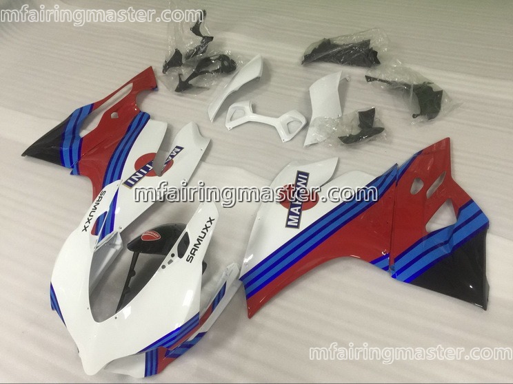 (image for) Fit for Ducati 899 1199 1299 2012 2013 2014 2015 fairing kit injection molding Red white blue