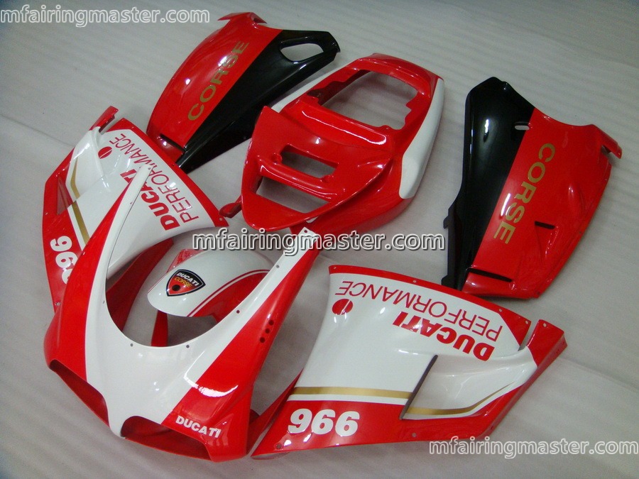 (image for) Fit for Ducati 996 748 916 998 1996 1997 1998 1999 2000 2001 2002 2003 2004 fairing kit injection molding Performance red white