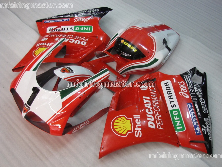 (image for) Fit for Ducati 996 748 916 998 1996 1997 1998 1999 2000 2001 2002 2003 2004 fairing kit injection molding 1 performance red white