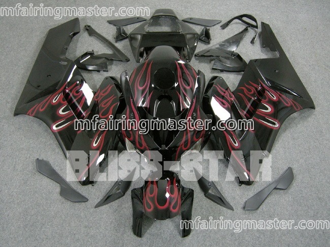 (image for) Fit for Honda CBR1000RR 2004 2005 fairing kit injection molding Red flames black
