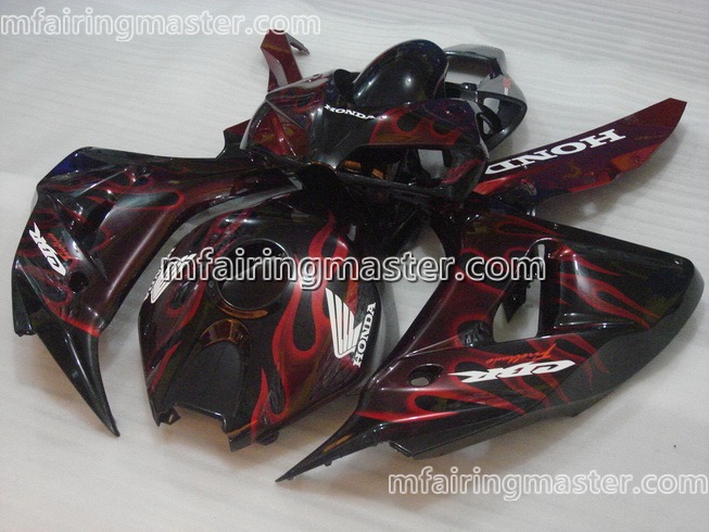 (image for) Fit for Honda CBR1000RR 2006 2007 fairing kit injection molding Red flames black - Click Image to Close