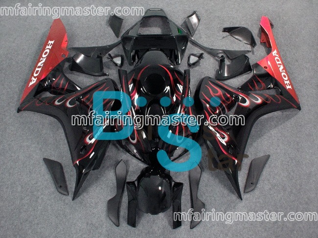(image for) Fit for Honda CBR1000RR 2006 2007 fairing kit injection molding Red flames black