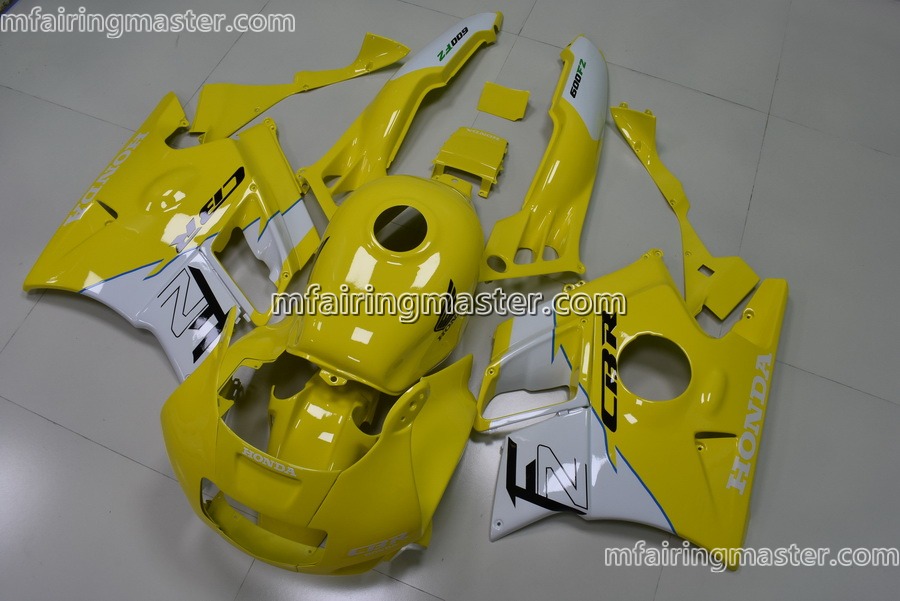 (image for) Fit for Honda CBR600 F2 1991 1992 1993 1994 fairing kit Yellow white