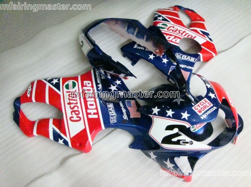(image for) Fit for Honda CBR600 F4 1999 2000 fairing kit injection molding Red blue castrol