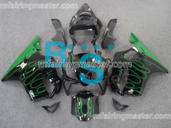 (image for) Fit for Honda CBR600 F4i 2001 2002 2003 fairing kit injection molding Green flames black