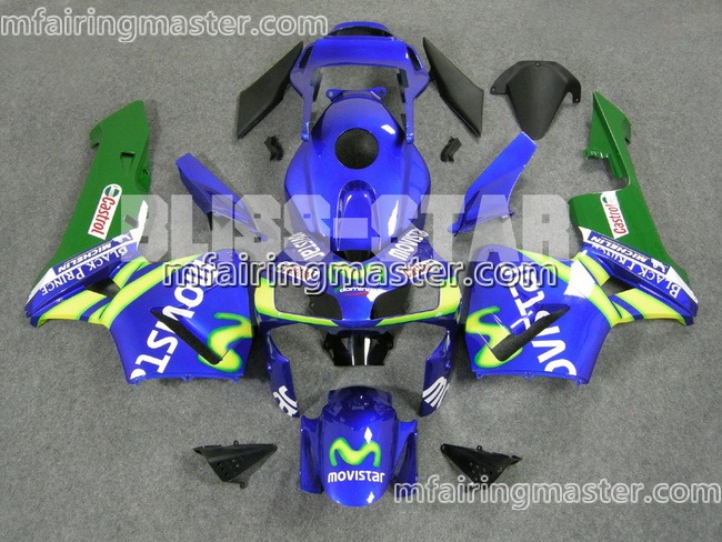 (image for) Fit for Honda CBR600RR F5 2003 2004 fairing kit injection molding Blue green movistar