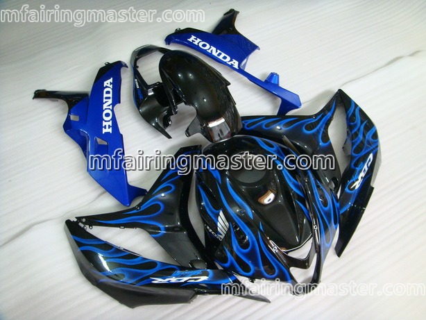 (image for) Fit for Honda CBR600RR F5 2007 2008 fairing kit injection molding Blue flames black