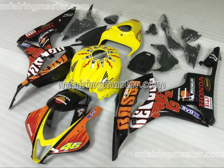 (image for) Fit for Honda CBR600RR F5 2007 2008 fairing kit injection molding 46 yellow black