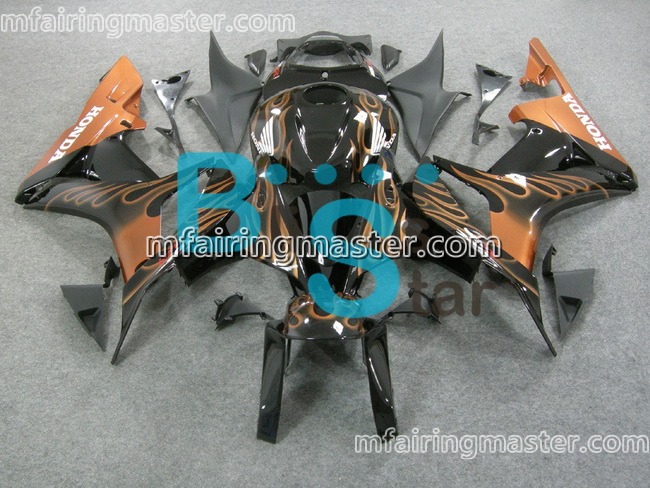 (image for) Fit for Honda CBR600RR F5 2007 2008 fairing kit injection molding Orange flames black