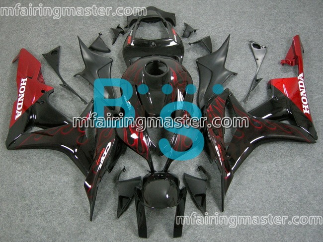 (image for) Fit for Honda CBR600RR F5 2007 2008 fairing kit injection molding Red flames black