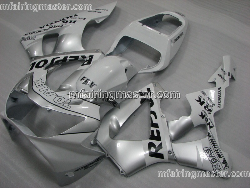 (image for) Fit for Honda CBR900RR 929 2000 2001 fairing kit injection molding Repsol silver white