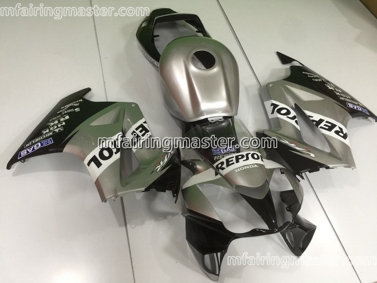 (image for) Fit for Honda VFR800 2002 2003 2004 2005 2006 2007 2008 2009 2010 2011 2012 fairing kit injection molding Repsol silver black - Click Image to Close