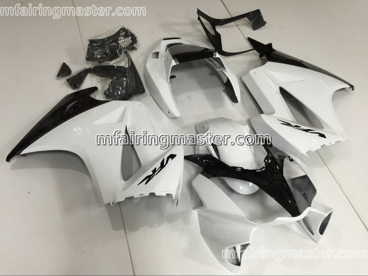 (image for) Fit for Honda VFR800 2002 2003 2004 2005 2006 2007 2008 2009 2010 2011 2012 fairing kit injection molding Black white - Click Image to Close