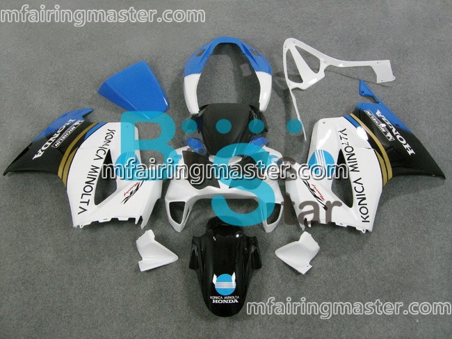 (image for) Fit for Honda VFR800 2002 2003 2004 2005 2006 2007 2008 2009 2010 2011 2012 fairing kit injection molding Konica minolta white blue - Click Image to Close