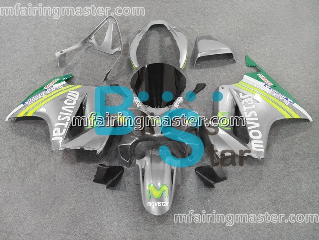 (image for) Fit for Honda VFR800 2002 2003 2004 2005 2006 2007 2008 2009 2010 2011 2012 fairing kit injection molding Movistar silver - Click Image to Close