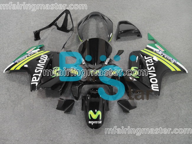 (image for) Fit for Honda VFR800 2002 2003 2004 2005 2006 2007 2008 2009 2010 2011 2012 fairing kit injection molding Movistar black - Click Image to Close