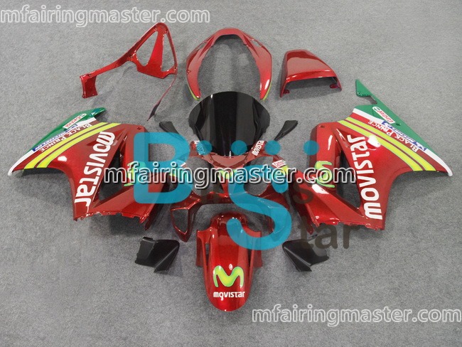 (image for) Fit for Honda VFR800 2002 2003 2004 2005 2006 2007 2008 2009 2010 2011 2012 fairing kit injection molding Movistar red - Click Image to Close