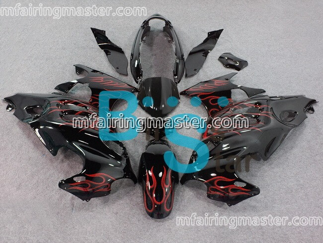 (image for) Fit for Suzuki GSXF 600 750 Katana 2005 2006 fairing kit Red flame black