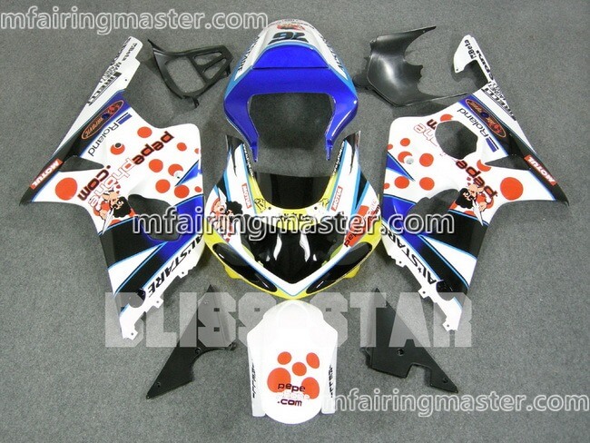 (image for) Fit for Suzuki GSXR 1000 K1 K2 2000 2001 2002 fairing kit injection molding Pepephone white blue