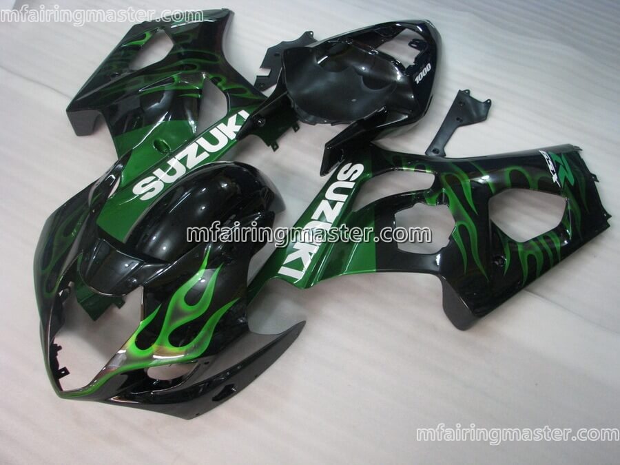 (image for) Fit for Suzuki GSXR 1000 K3 2003 2004 fairing kit injection molding Green flame black