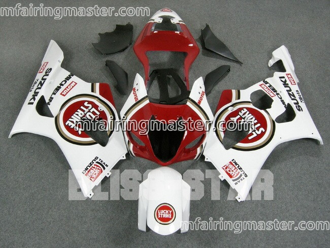 (image for) Fit for Suzuki GSXR 1000 K3 2003 2004 fairing kit injection molding Luckystrike red white