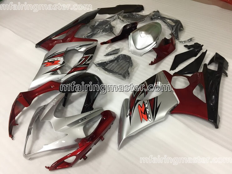 (image for) Fit for Suzuki GSXR 1000 K5 2005 2006 fairing kit injection molding Silver red