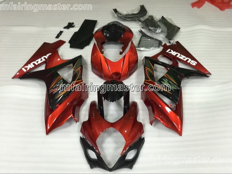 (image for) Fit for Suzuki GSXR 1000 K7 2007 2008 fairing kit injection molding Red black
