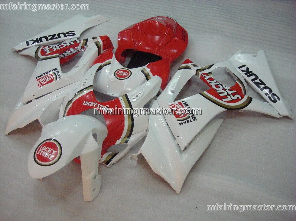 (image for) Fit for Suzuki GSXR 1000 K7 2007 2008 fairing kit injection molding Lucky strike white red