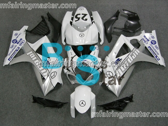 (image for) Fit for Suzuki GSXR 1000 K7 2007 2008 fairing kit injection molding Jordan white silver