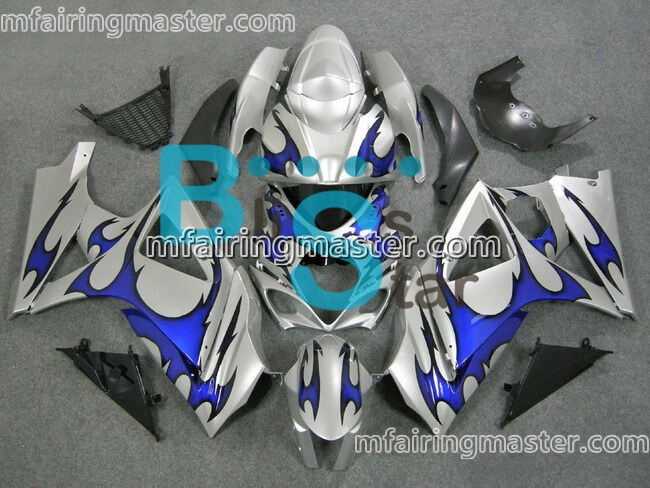 (image for) Fit for Suzuki GSXR 1000 K7 2007 2008 fairing kit injection molding Silver blue