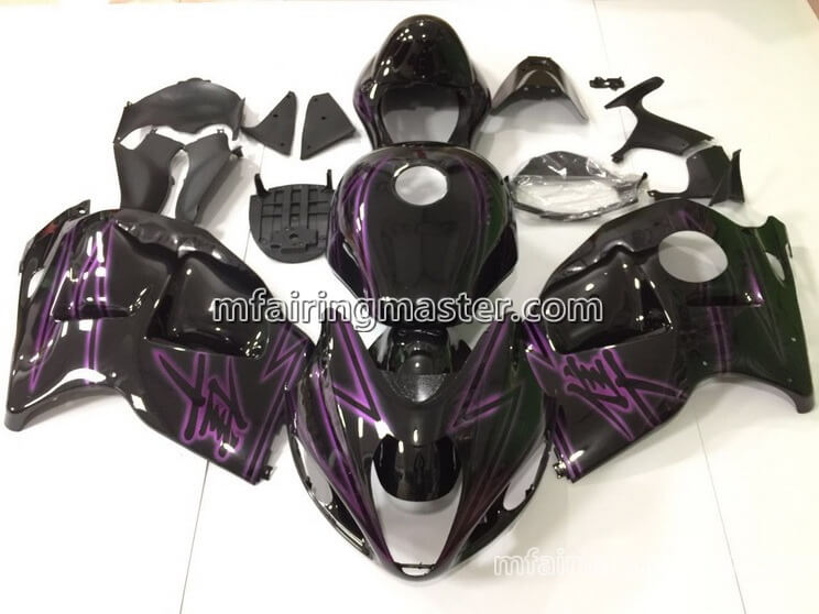 (image for) Fit for Suzuki GSXR 1300 Hayabusa 1999 2000 2001 2002 2003 2004 2005 2006 2007 fairing kit injection molding Purple black - Click Image to Close