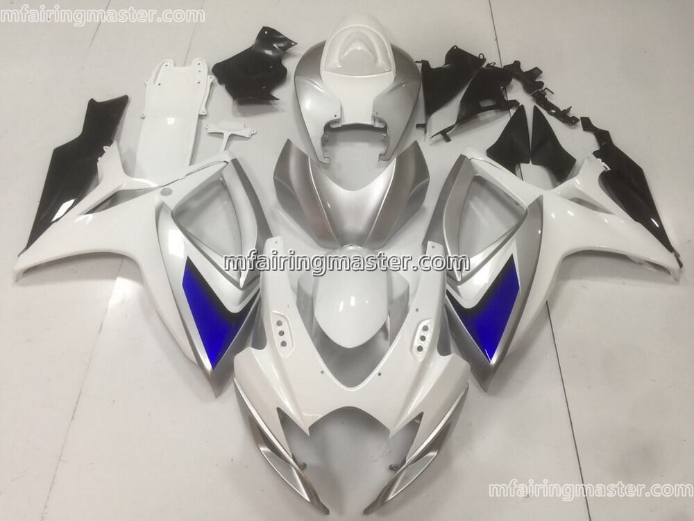 (image for) Fit for Suzuki GSXR 600 750 K6 2006 2007 fairing kit injection molding Silver white