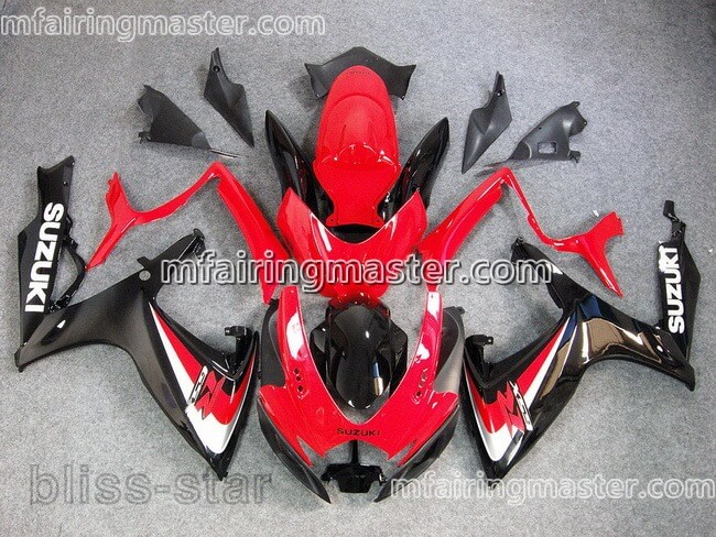 (image for) Fit for Suzuki GSXR 600 750 K6 2006 2007 fairing kit injection molding Red black