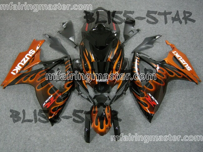 (image for) Fit for Suzuki GSXR 600 750 K6 2006 2007 fairing kit injection molding Orange flame black