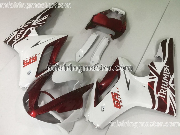 (image for) Fit for Triumph daytona 675 2006 2007 2008 fairing kit injection molding White red