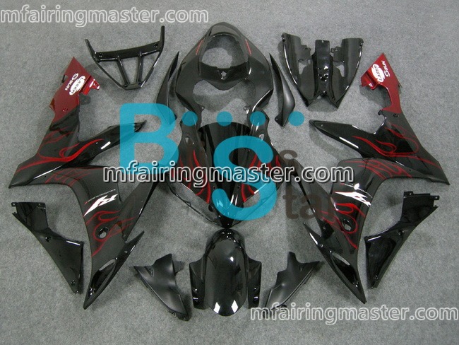 (image for) Fit for Yamaha YZF 1000 R1 2004 2005 2006 fairing kit injection molding Red flame black