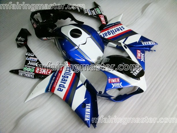 (image for) Fit for Yamaha YZF 1000 R1 2007 2008 fairing kit injection molding Fimer black white