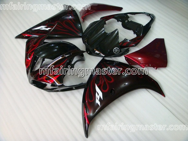 (image for) Fit for Yamaha YZF 1000 R1 2009 2010 2011 2012 fairing kit injection molding Red flame black