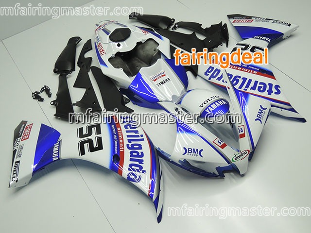 (image for) Fit for Yamaha YZF 1000 R1 2013 2014 fairing kit injection molding Sterilgarda white blue