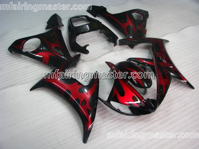 (image for) Fit for Yamaha YZF 600 R6 2003 2004 2005 fairing kit injection molding Red black