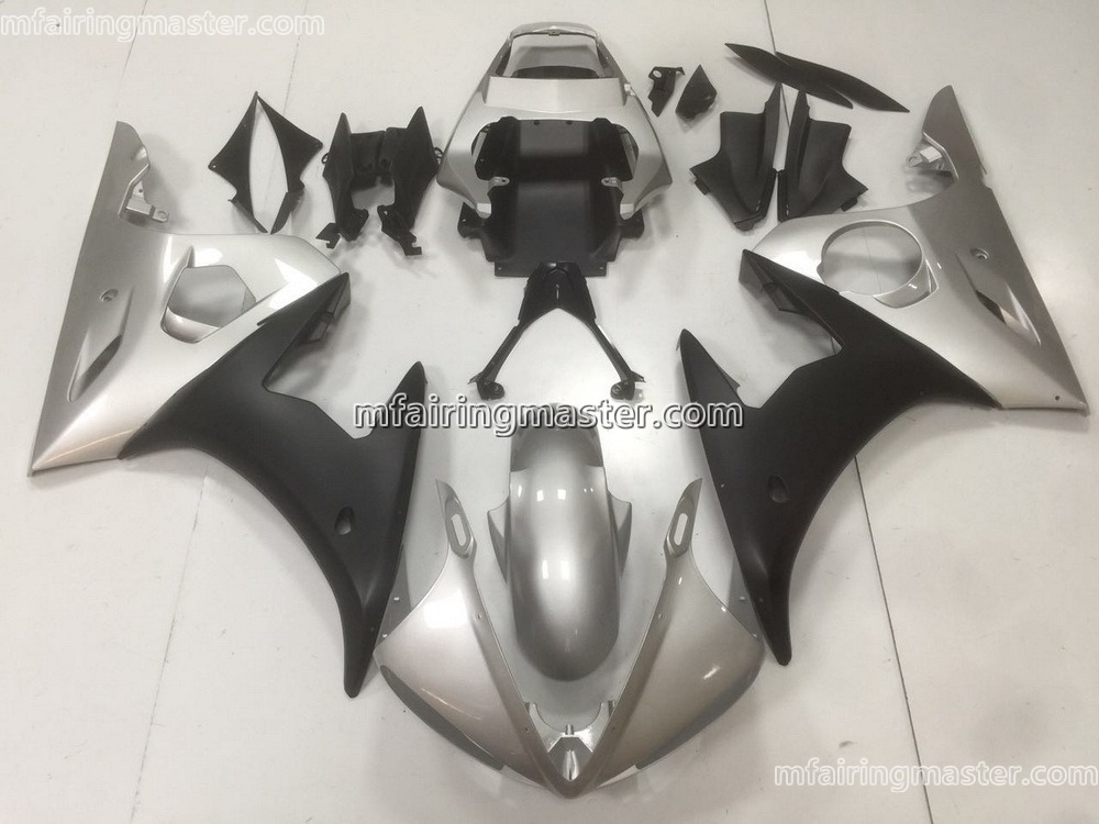 (image for) Fit for Yamaha YZF 600 R6 2003 2004 2005 fairing kit injection molding Silver black