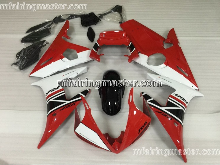 (image for) Fit for Yamaha YZF 600 R6 2003 2004 2005 fairing kit injection molding Red white