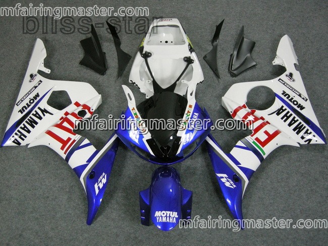 (image for) Fit for Yamaha YZF 600 R6 2003 2004 2005 fairing kit injection molding Fiat blue white