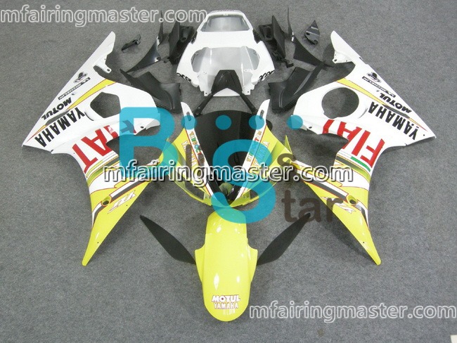 (image for) Fit for Yamaha YZF 600 R6 2003 2004 2005 fairing kit injection molding Fiat yellow white