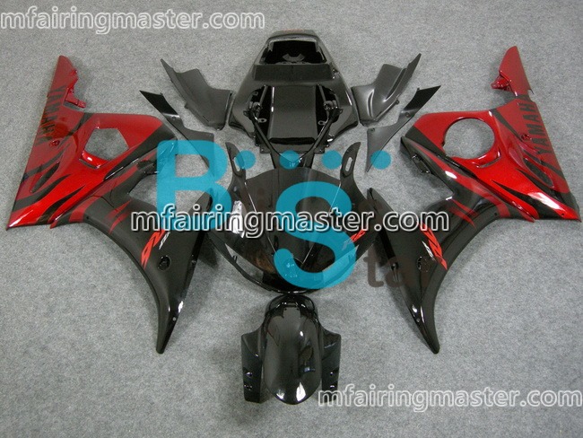 (image for) Fit for Yamaha YZF 600 R6 2003 2004 2005 fairing kit injection molding Red black