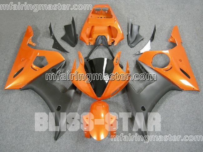 (image for) Fit for Yamaha YZF 600 R6 2003 2004 2005 fairing kit injection molding Orange black
