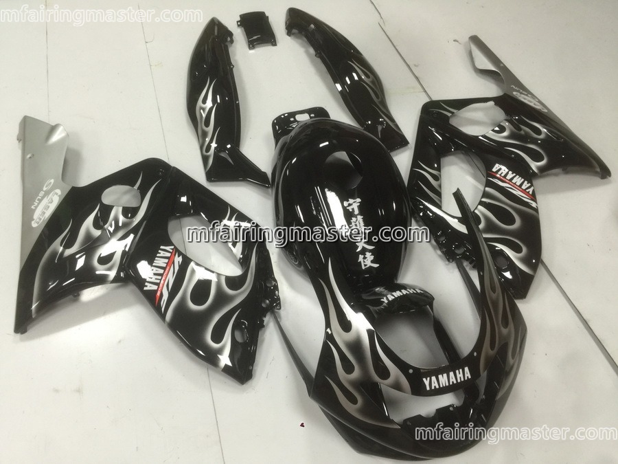 (image for) Fit for Yamaha YZF 600R Thundercat 1997 1998 1999 2000 2001 2002 2003 2004 2005 2006 2007 fairing kit Smoking flame black