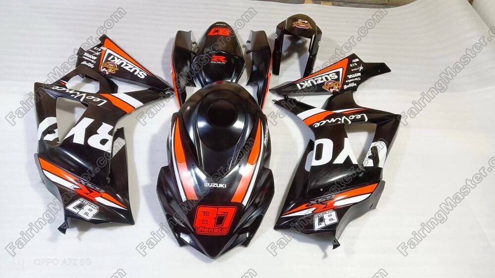 (image for) Injection molding fairing kits fit for Suzuki GSXR 1000 K7 2007 2008 black orange 217