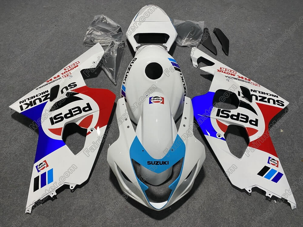 (image for) Injection molding fairing kits fit for Suzuki GSXR 600 750 k4 2004 2005 blue white red 296